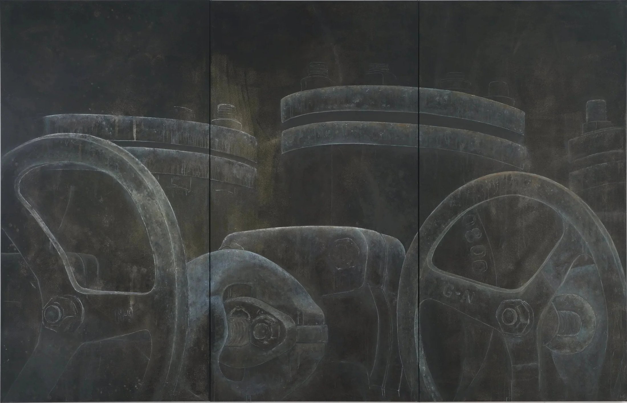 Dusty, 2023, Triptychon, 250 x 390 (3x130)