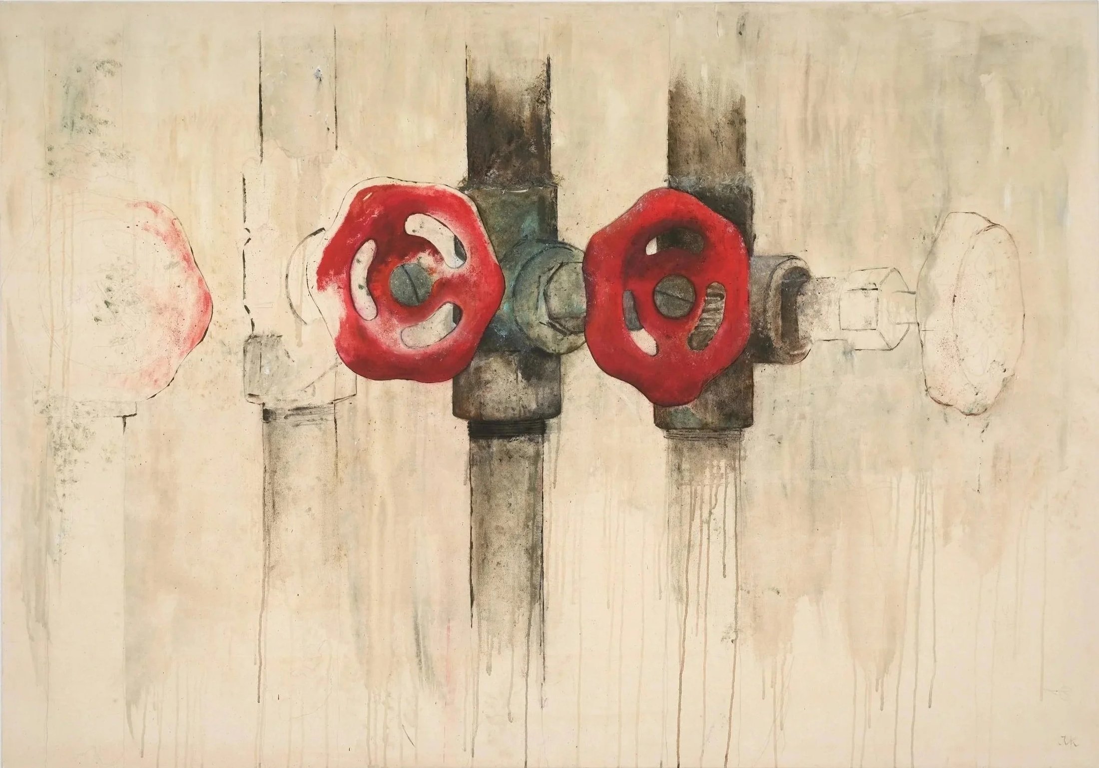 Red Rooster, 2023, Acryl auf Leinwand, 100 x 100 cm